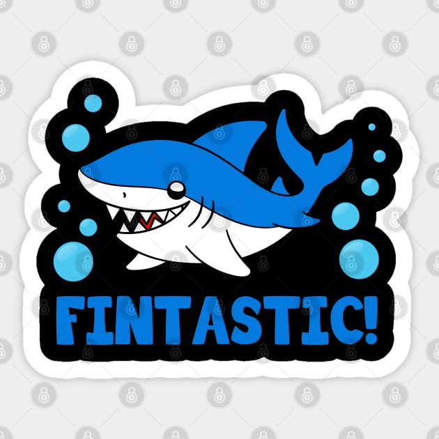 Cute Shark Fintastic Sticker by KawaiiAttack